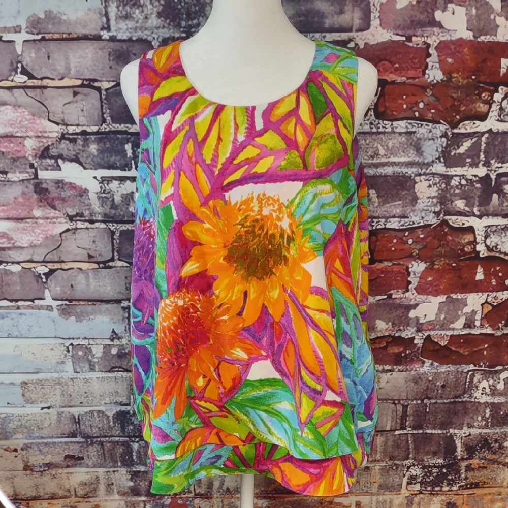 Ralph Lauren Tropical Print Double Layered Tank